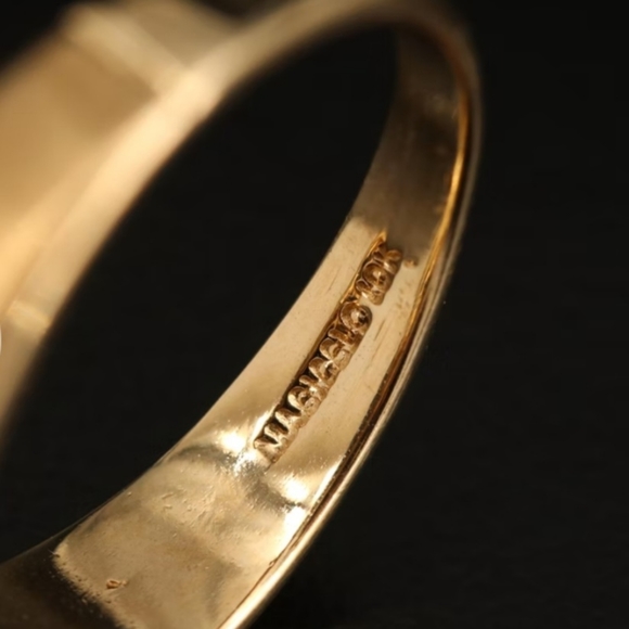 10K Yellow Gold Sapphire and Diamond Band Ring - Picture 5 of 13